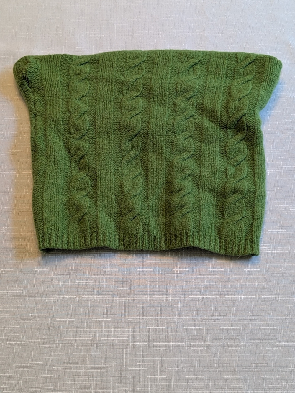 Vintage THE LIMITED Green Cable Knit Tube Top - Cashmere & Angora Blend-Sz M